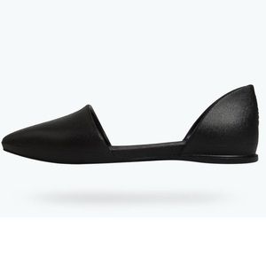 Native “Audrey” Black Rubber Pointy Toe Flats